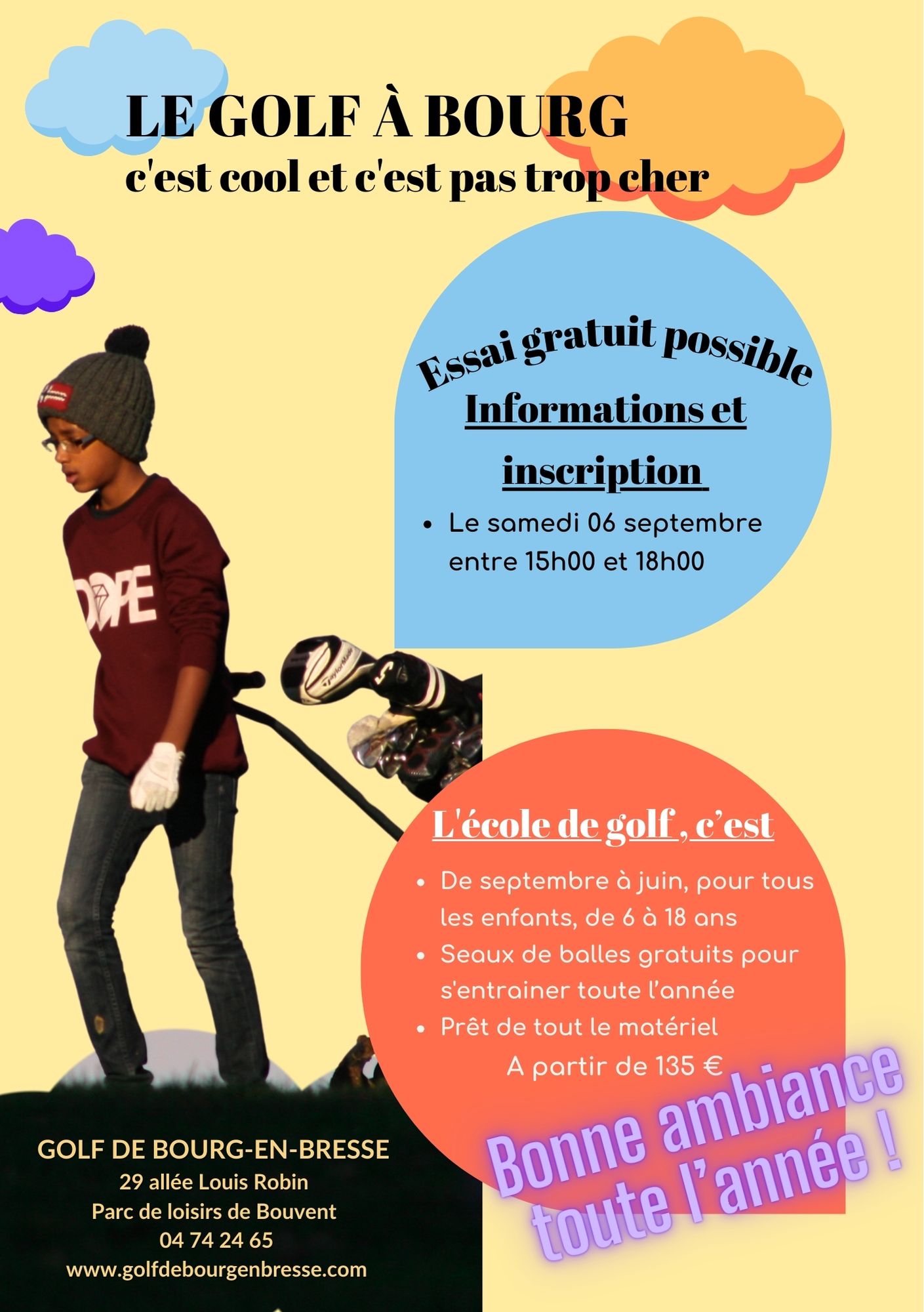 Inscriptions des nouveaux à l'Ecole de Golf