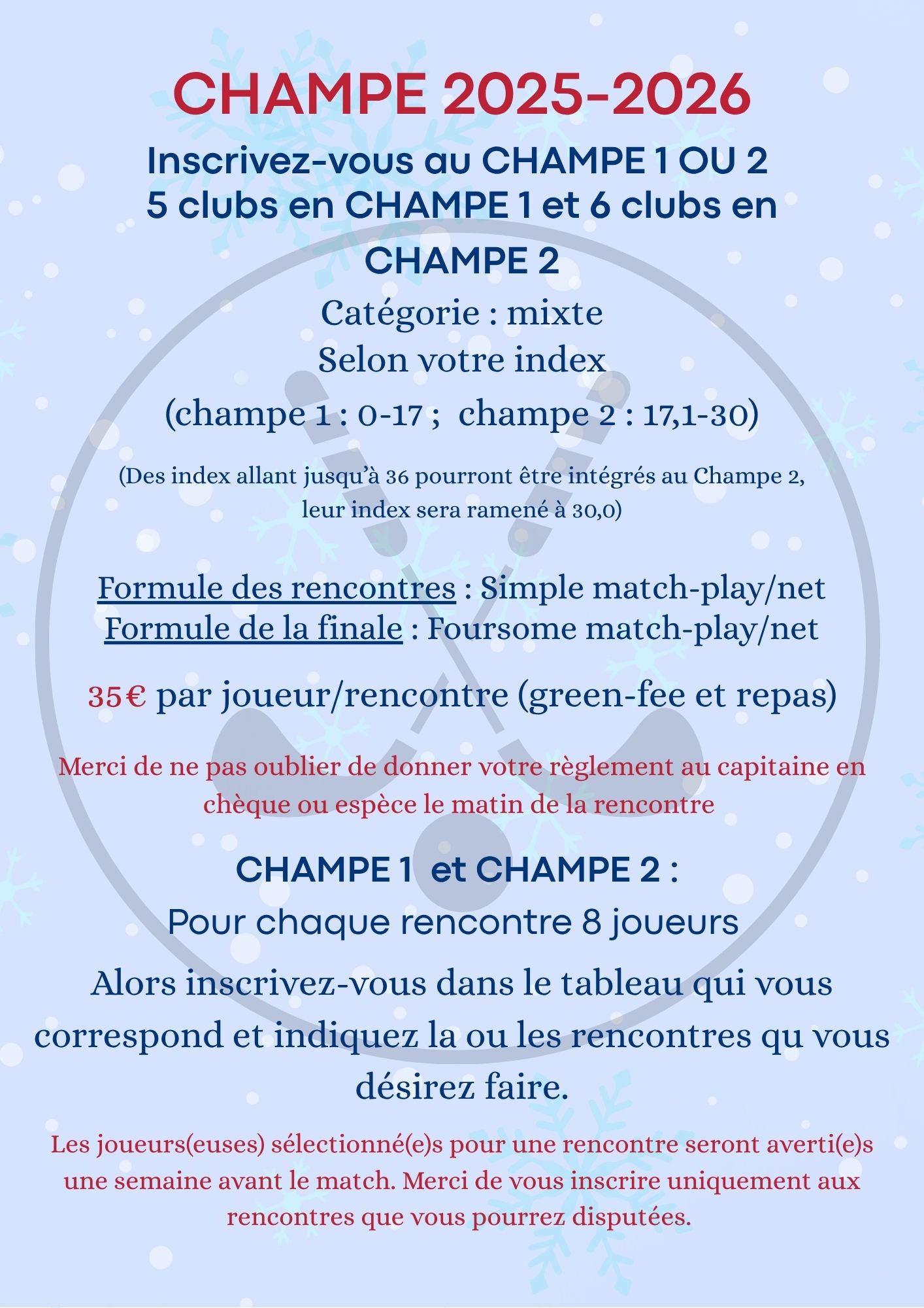 Champe d'hiver 2025-2026